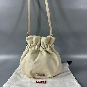 STAUD Cream Crossbody Bag